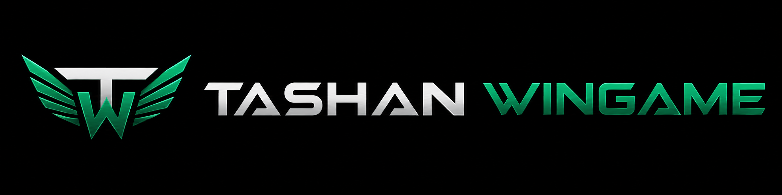 Tashan Wingame green and silver brand mark